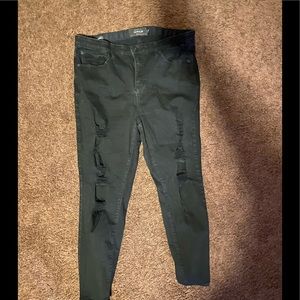 Torrid Sky High Skinny Ripped Black Jeans